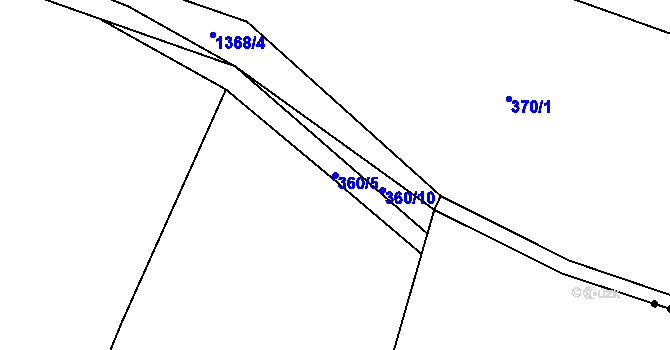 Parcela st. 360/5 v KÚ Rakovice, Katastrální mapa