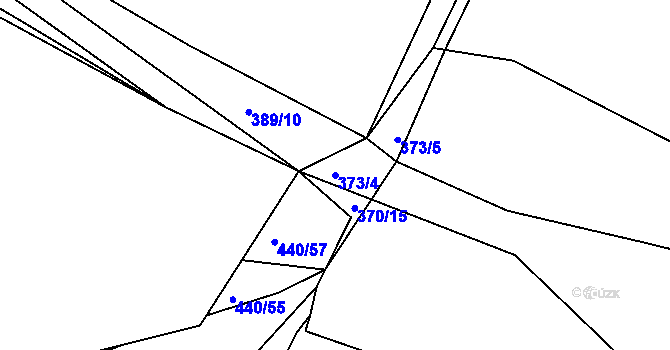 Parcela st. 373/4 v KÚ Rakovice, Katastrální mapa