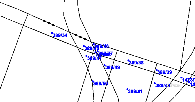 Parcela st. 389/37 v KÚ Rakovice, Katastrální mapa
