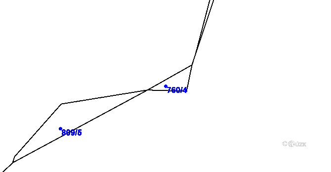 Parcela st. 760/4 v KÚ Rakovice, Katastrální mapa