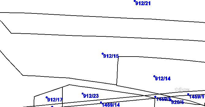 Parcela st. 912/15 v KÚ Rakovice, Katastrální mapa