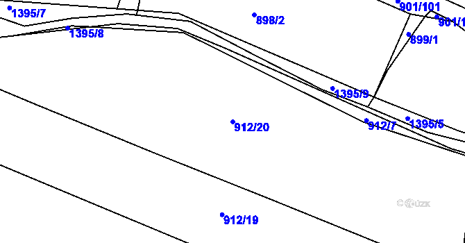 Parcela st. 912/20 v KÚ Rakovice, Katastrální mapa