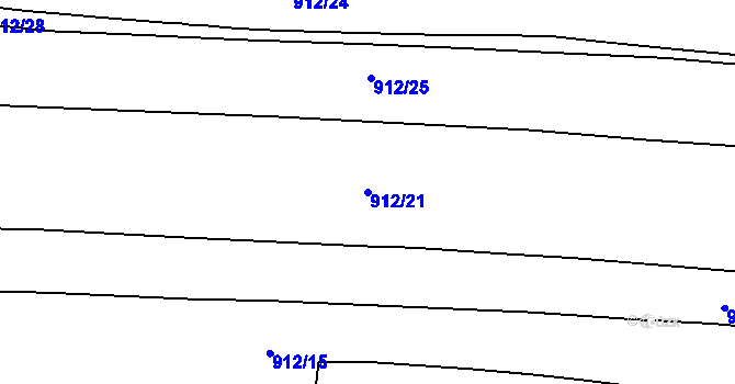 Parcela st. 912/21 v KÚ Rakovice, Katastrální mapa