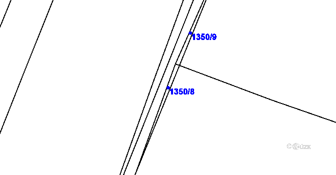Parcela st. 1350/8 v KÚ Rakovice, Katastrální mapa