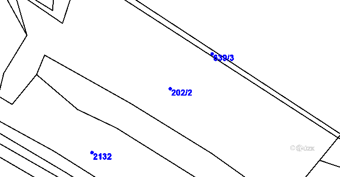 Parcela st. 202/2 v KÚ Potočná u Číměře, Katastrální mapa