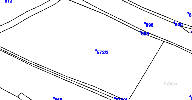 Parcela st. 572/2 v KÚ Potočná u Číměře, Katastrální mapa