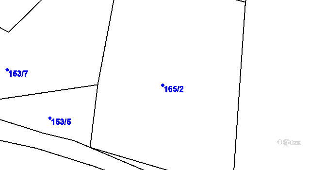 Parcela st. 165/2 v KÚ Potočná u Číměře, Katastrální mapa
