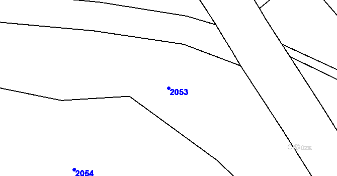 Parcela st. 2053 v KÚ Potočná u Číměře, Katastrální mapa