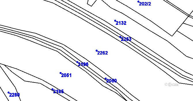 Parcela st. 2262 v KÚ Potočná u Číměře, Katastrální mapa