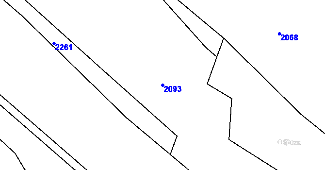 Parcela st. 2093 v KÚ Potočná u Číměře, Katastrální mapa