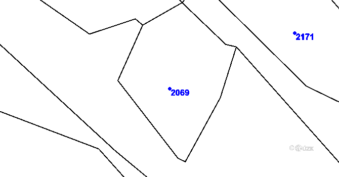 Parcela st. 2069 v KÚ Potočná u Číměře, Katastrální mapa