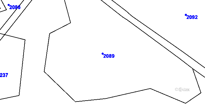 Parcela st. 2089 v KÚ Potočná u Číměře, Katastrální mapa