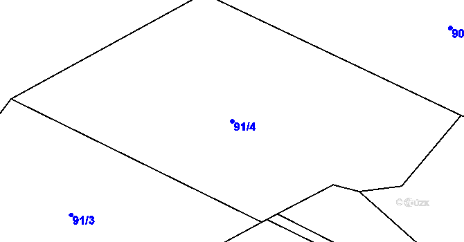 Parcela st. 91/4 v KÚ Potočná u Číměře, Katastrální mapa