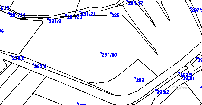 Parcela st. 291/10 v KÚ Číměř nad Jihlavou, Katastrální mapa