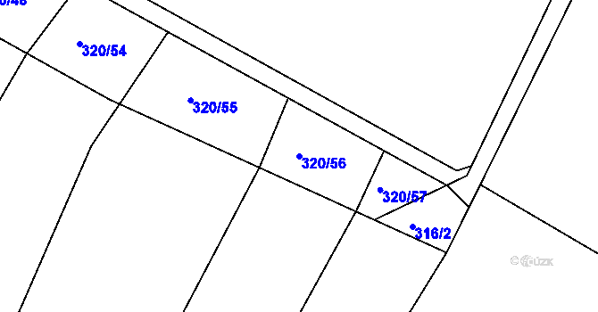 Parcela st. 320/56 v KÚ Číměř nad Jihlavou, Katastrální mapa