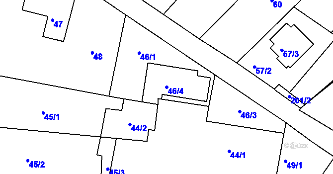 Parcela st. 46/4 v KÚ Číměř nad Jihlavou, Katastrální mapa