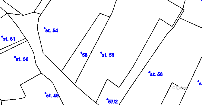 Parcela st. 55 v KÚ Čímice u Sušice, Katastrální mapa