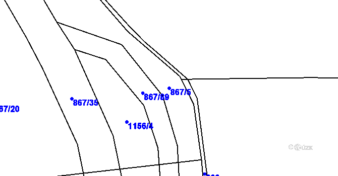 Parcela st. 867/5 v KÚ Čímice u Sušice, Katastrální mapa