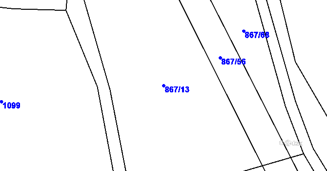 Parcela st. 867/13 v KÚ Čímice u Sušice, Katastrální mapa