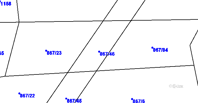 Parcela st. 867/46 v KÚ Čímice u Sušice, Katastrální mapa