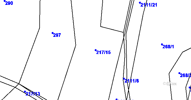 Parcela st. 217/15 v KÚ Čímice u Sušice, Katastrální mapa