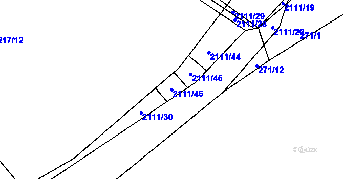 Parcela st. 2111/46 v KÚ Čímice u Sušice, Katastrální mapa