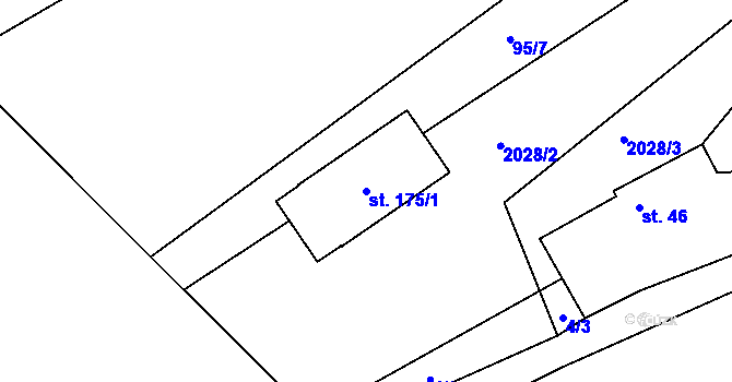 Parcela st. 175/1 v KÚ Čímice u Sušice, Katastrální mapa