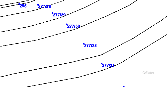 Parcela st. 277/28 v KÚ Činěves, Katastrální mapa
