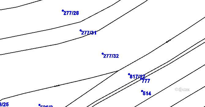 Parcela st. 277/32 v KÚ Činěves, Katastrální mapa