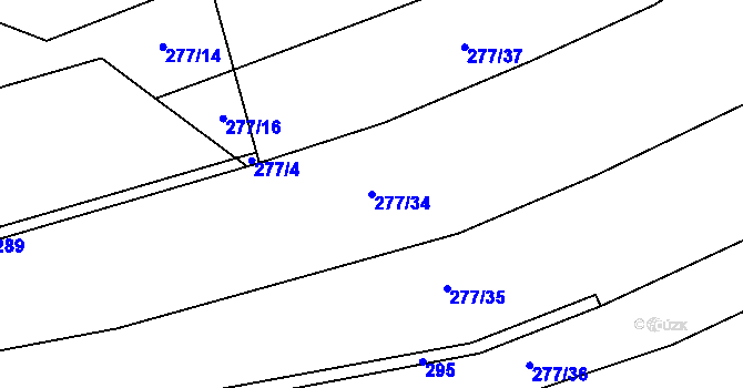 Parcela st. 277/34 v KÚ Činěves, Katastrální mapa