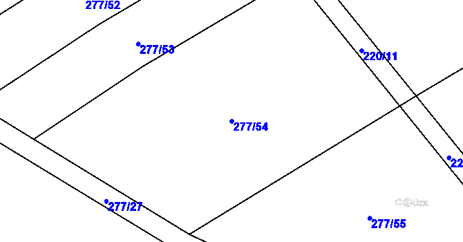 Parcela st. 277/54 v KÚ Činěves, Katastrální mapa