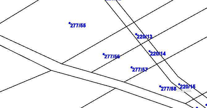 Parcela st. 277/56 v KÚ Činěves, Katastrální mapa