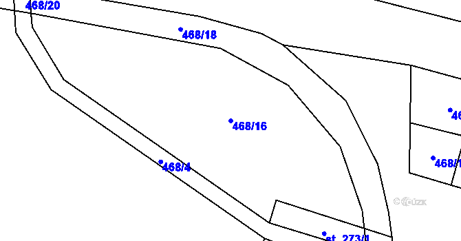 Parcela st. 468/16 v KÚ Činěves, Katastrální mapa