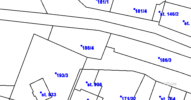 Parcela st. 104/2 v KÚ Čisovice, Katastrální mapa