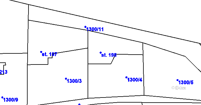 Parcela st. 198 v KÚ Čisovice, Katastrální mapa