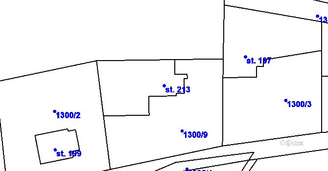 Parcela st. 213 v KÚ Čisovice, Katastrální mapa