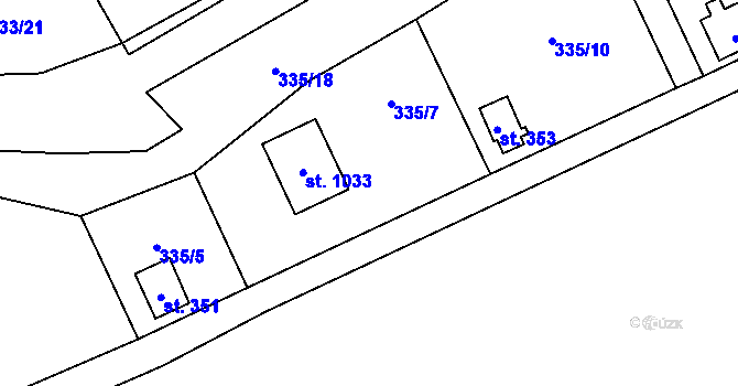 Parcela st. 352 v KÚ Čisovice, Katastrální mapa