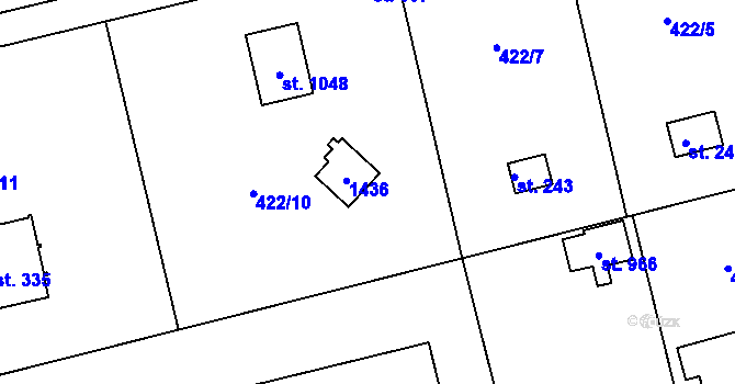 Parcela st. 653 v KÚ Čisovice, Katastrální mapa