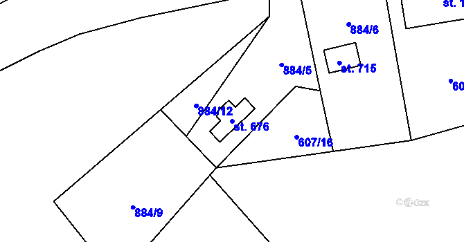 Parcela st. 676 v KÚ Čisovice, Katastrální mapa