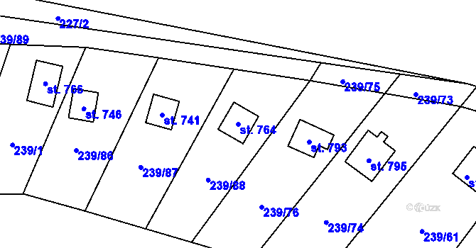 Parcela st. 764 v KÚ Čisovice, Katastrální mapa