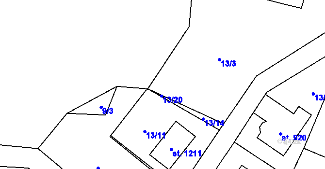 Parcela st. 13/18 v KÚ Čisovice, Katastrální mapa