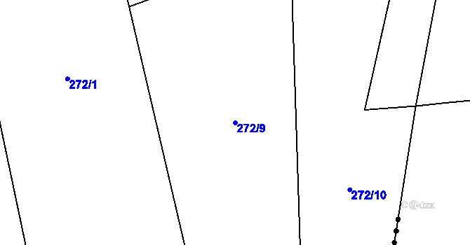 Parcela st. 272/9 v KÚ Čisovice, Katastrální mapa