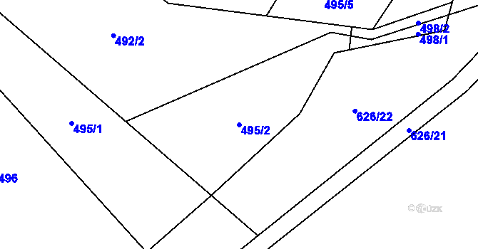 Parcela st. 495/2 v KÚ Čisovice, Katastrální mapa
