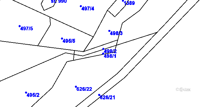 Parcela st. 498/1 v KÚ Čisovice, Katastrální mapa