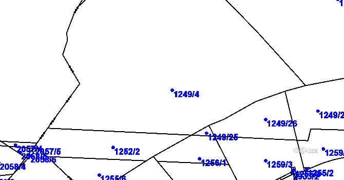 Parcela st. 1249/4 v KÚ Čisovice, Katastrální mapa