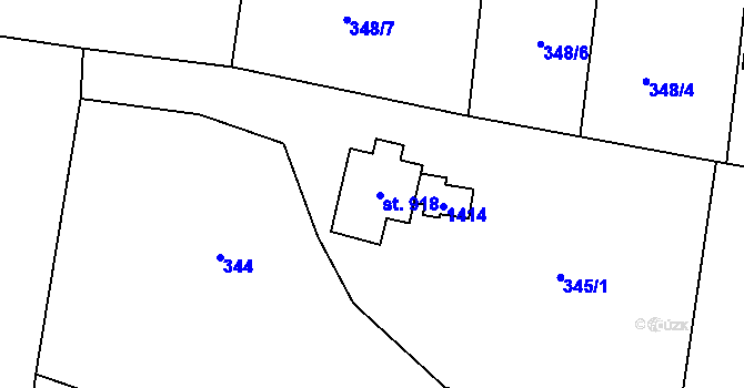 Parcela st. 918 v KÚ Čisovice, Katastrální mapa