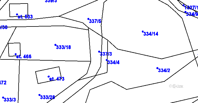 Parcela st. 337/3 v KÚ Čisovice, Katastrální mapa