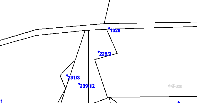 Parcela st. 225/3 v KÚ Čisovice, Katastrální mapa