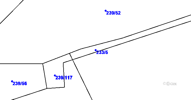 Parcela st. 233/5 v KÚ Čisovice, Katastrální mapa