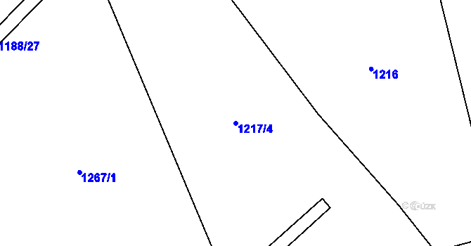 Parcela st. 1217/4 v KÚ Čisovice, Katastrální mapa